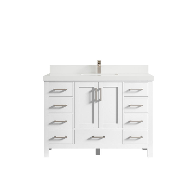 Ensemble de meuble-lavabo simple 48 po Malibu, Blanc
