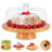 Cake Stand With Lid, Cake Plate, (6 In 1) Multi-Functional Serving Platter, Large Cake Stand With Dome,Bamboo/Acrylic