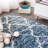 Ishaan Ogee Moroccan Trellis Shag Indigo Blue/Ivory Rug-230466333