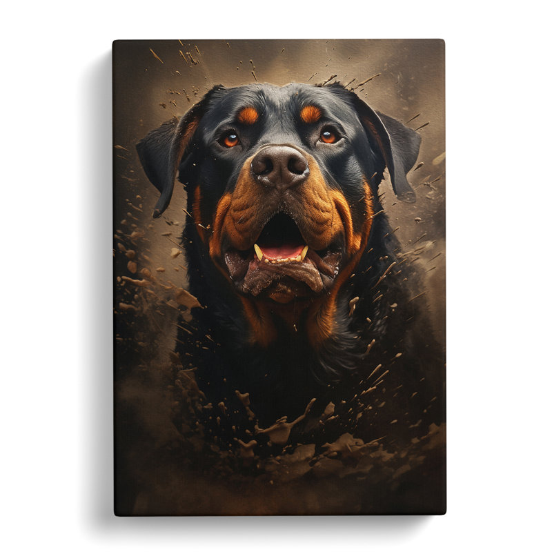 Rottweiler Conceptual - Wrapped Canvas, 60cm H x 40cm W x 3cm D