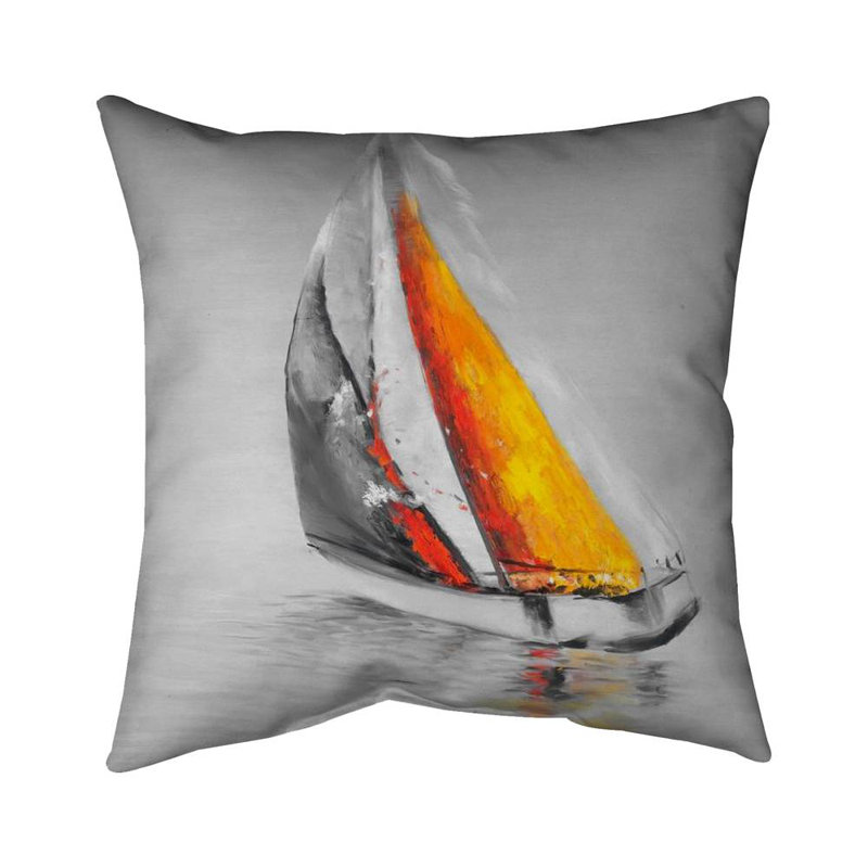 Two Colors Sailing Boat - Marine Blue Poly Twill Throw Decor