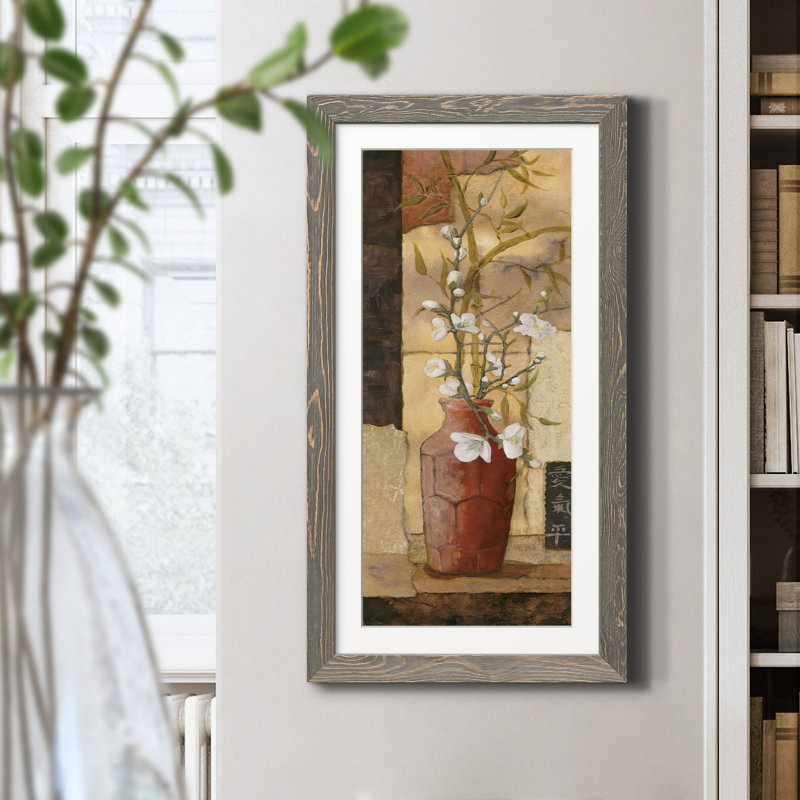 Mandarine II - Peinture sur toile encadrée, gris
