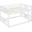 Lit double superposé au-dessus, blanc - fabriqué à partir de matériaux de qualité, rehausse le décor de la chambre à coucher, est livré avec un lit garde-corps et une construction solide pour la durabilité.-480412095