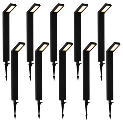 Low-voltage Black Aluminum Led Landscape Path Lights With Frosted Glass Shade(10-pack)