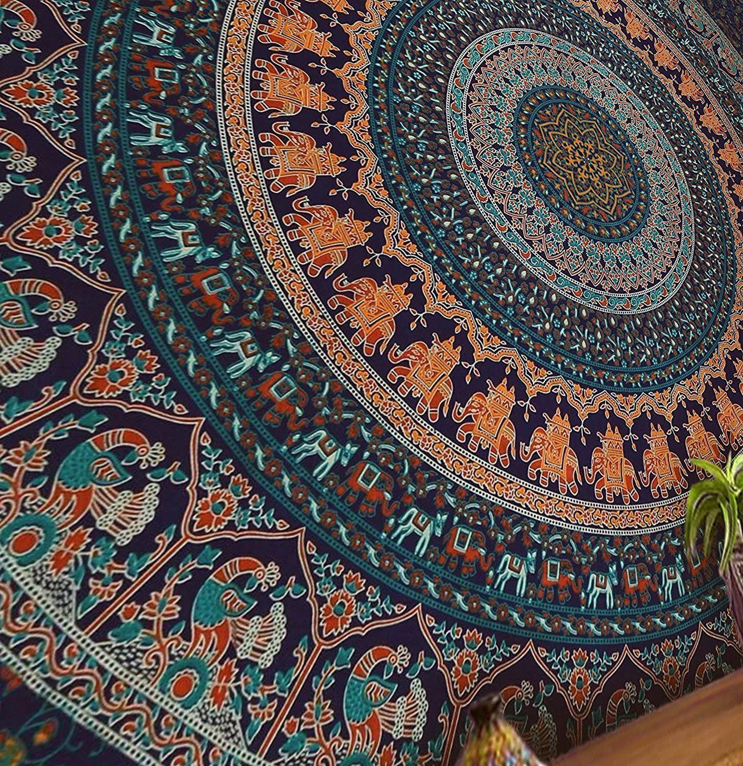 Persian ethnic hand embroidery mandala tapestry wall hanging