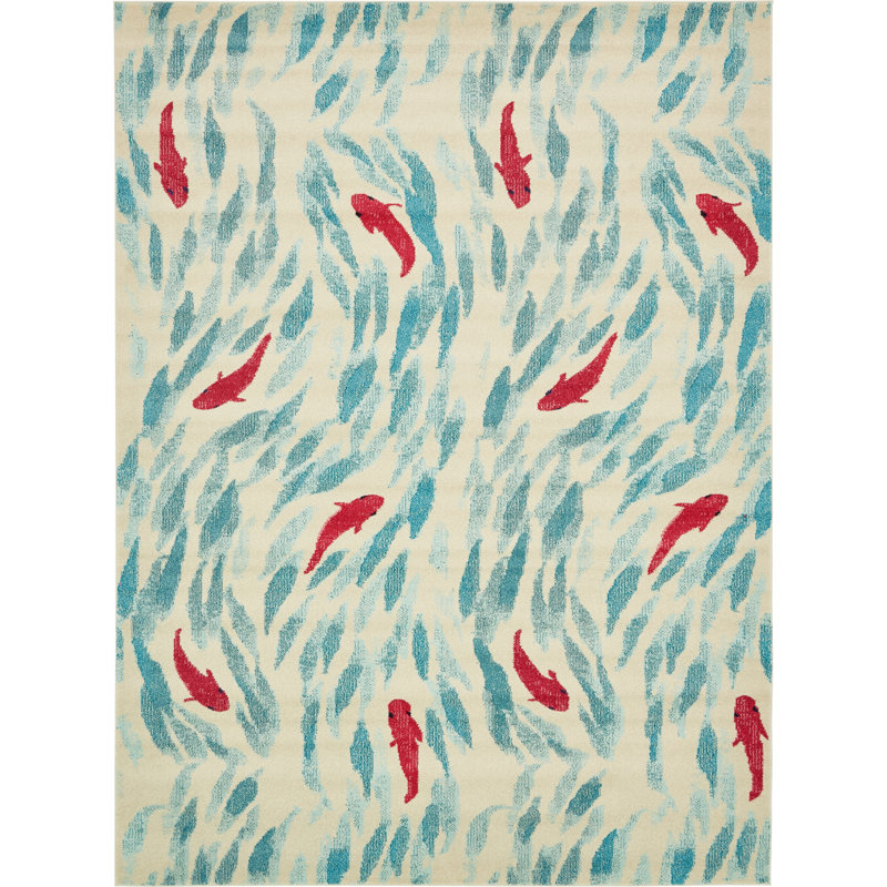Washable Abstract Indoor Rug, Rectangle 5'1" x 8'