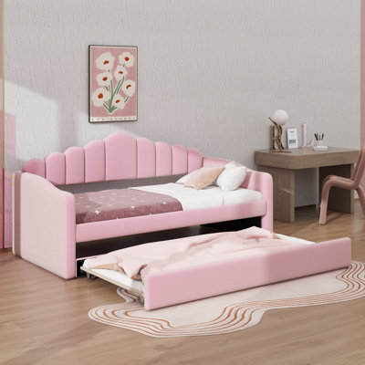 Lit de jour simple rembourré avec couchette, canapé-lit en velours moelleux avec ports de charge USB