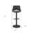 Calyn 32" Faux Leather And Steel Swivel Low Back Adjustable Height Bar Chairs-292178057