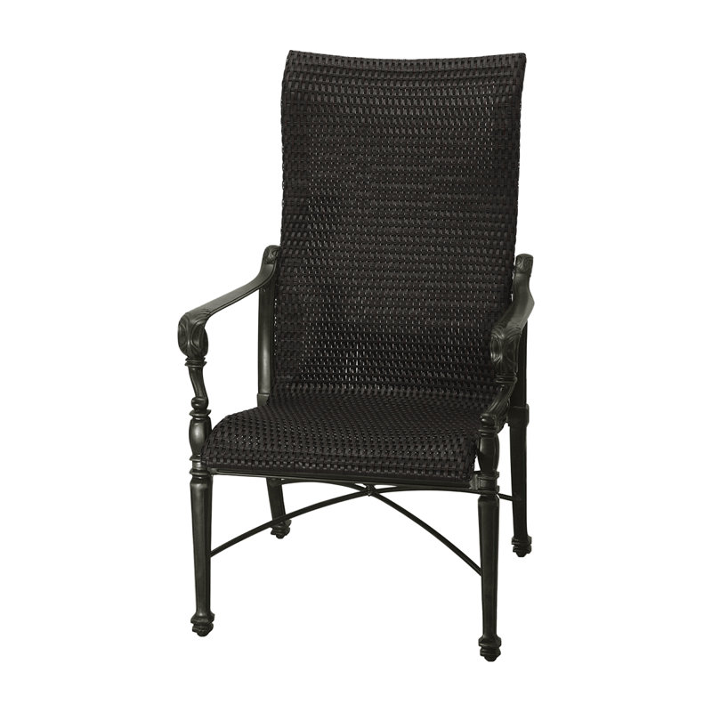 Grand Terrace Woven High Back Dining Chair, Vintage, Mahogany