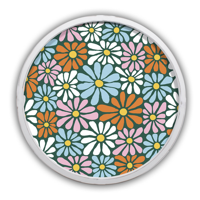 Impression encadrée à motif floral hippie