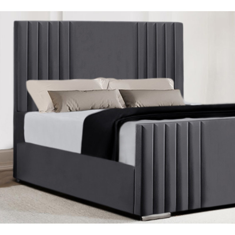 Morgyn Upholstered Bed, Silver, 180 x 200 cm