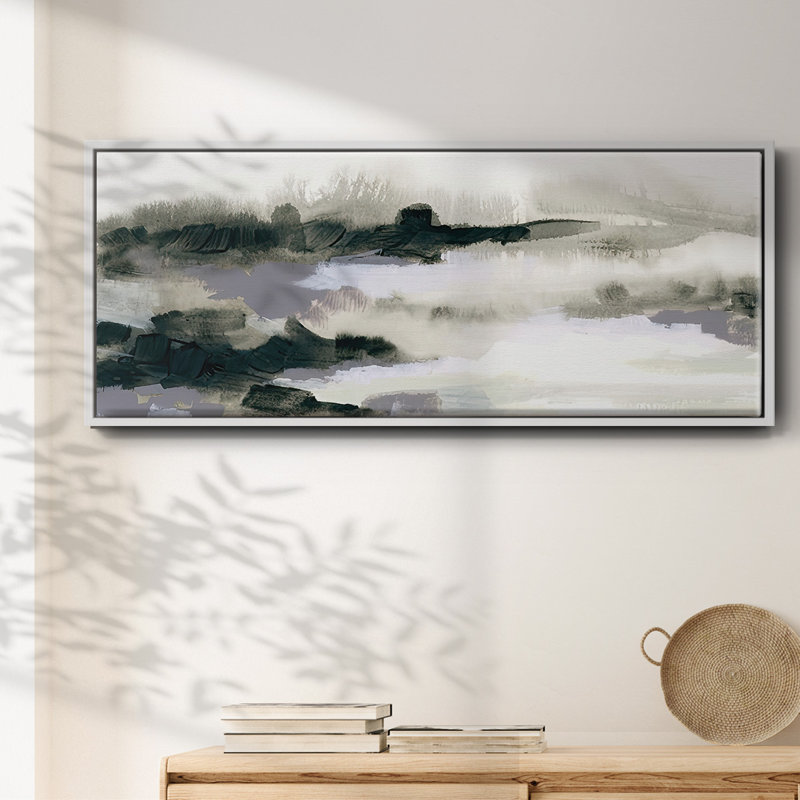 Abstract  March IV- Framed Canvas, 8" H x 20" W