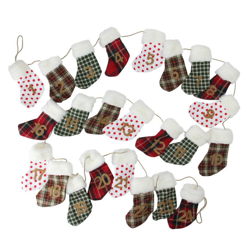 Guirlande de Noël 8 pi x 1 po - Blanc et rouge