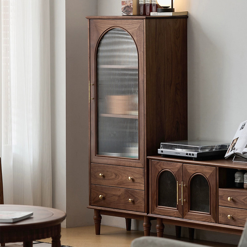 Pure solid wood black walnut bookcase