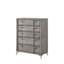 Commode 5 tiroirs en placage assorti gris