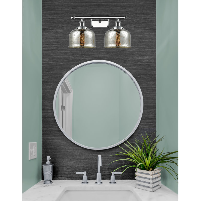 Barre d'éclairage de salle de bain à deux lumières à DEL à intensité variable, Chrome poli