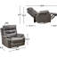 Fauteuil inclinable à double bascule et pivotant à 240 degrés pour fauteuil inclinable, position infinie, appui-tête avec fonction d'alimentation-1411834779