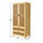 Solid Pine Wood Rattan Cabinet with 2 Drawers-1492822185