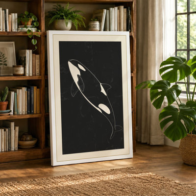 Drifting Orca Minimalist - Wrapped Canvas