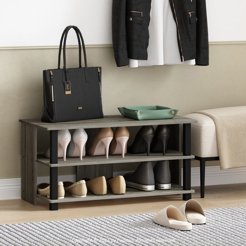 Shoe Rack, Oak/Black