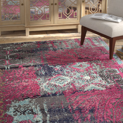 Hertzler Abstract Pink Area Rug
