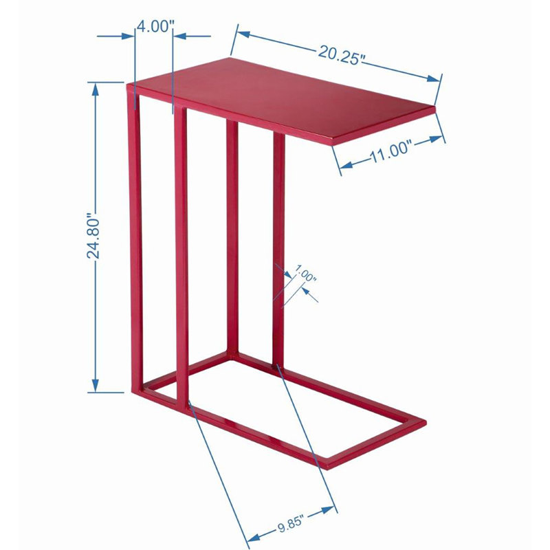Salma Colourful Enamel End Table, Plum