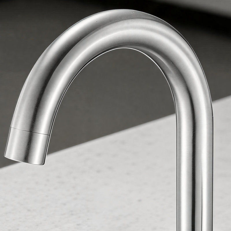 Brushed Nickel High-Arc Single-Control Faucet With Anti-Splash Aerator, Suitable For Kitchen, Bathroom, RV, Bar And Public Restroom Sinks.