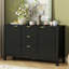 Buffet à motif ondulé - 3 tablettes réglables, 3 tiroirs et portes à fermeture en douceur, console de rangement avec poignées en métal, convient pour le bureau, le couloir et le salon-235797607