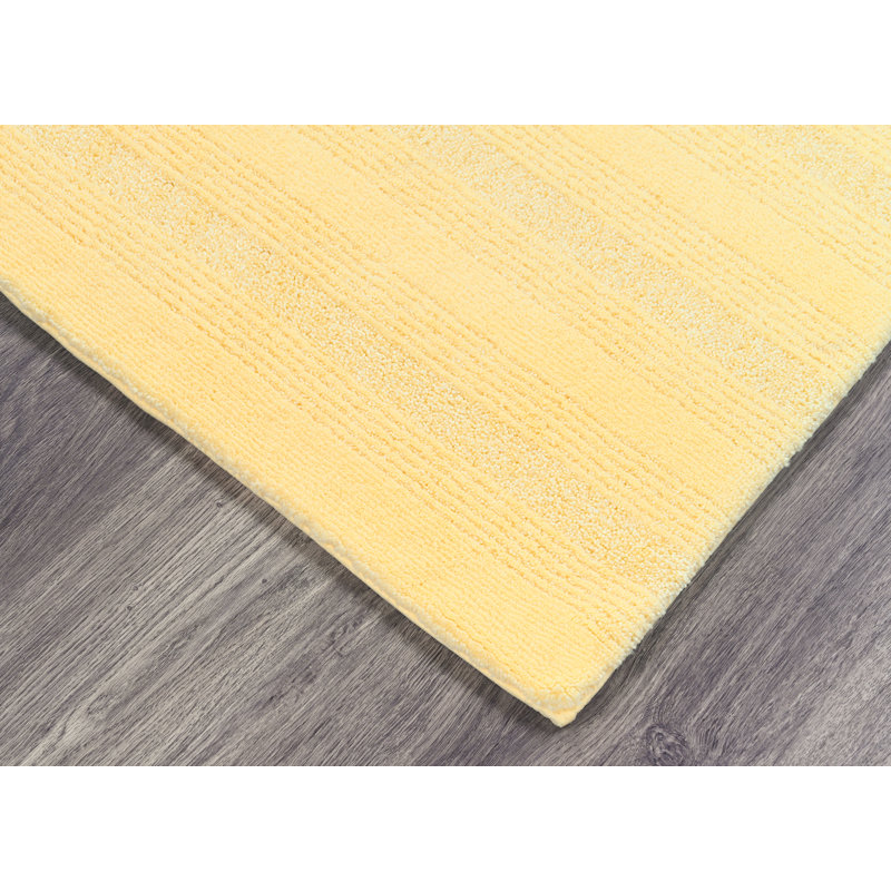 Maaza Rectangle Nylon Non-Slip Striped Bath Rug, 24"W x 40"L, Soft Yellow
