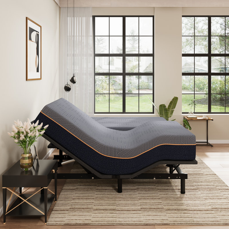 Zero Gravity Adjustable Bed With 12" Memory Foam Mattress, Wireless Remote Control, Queen
