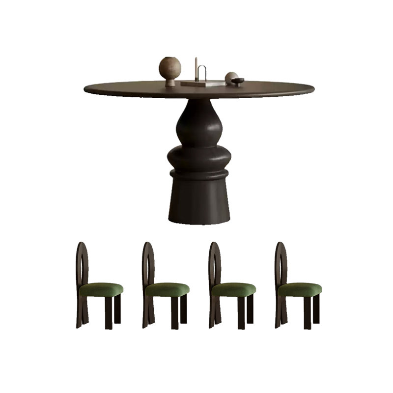 Table de salle à manger ronde de style médiéval, H 29,52 po x L 47,24 po x l 47,24 po