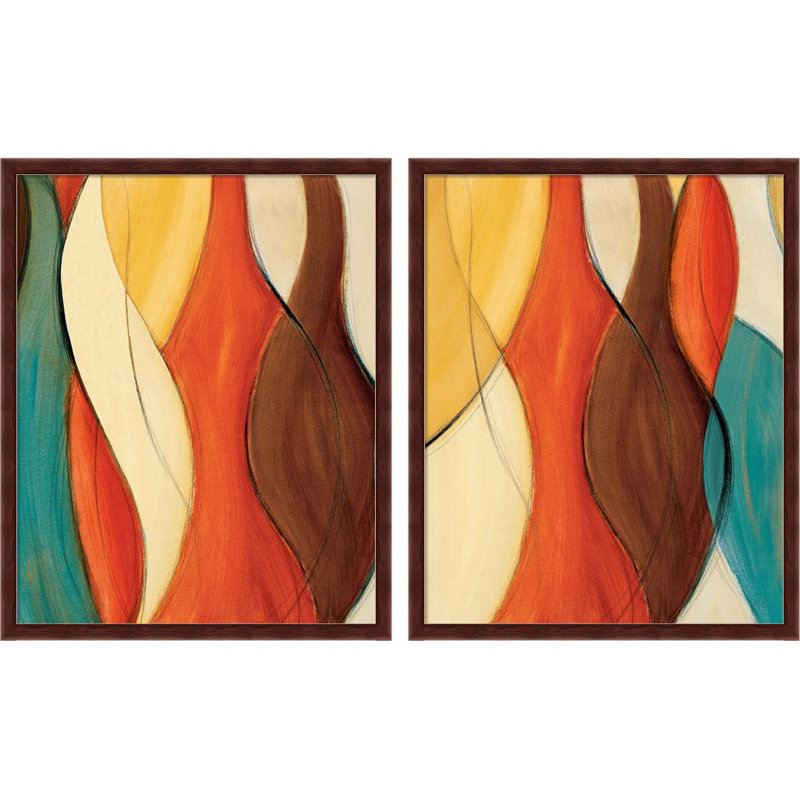 Orange Coalescence I & II par Lanie Loreth - ensemble de 2 reproductions de cadres photo
