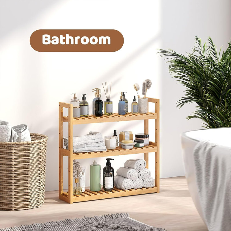 Adjustable 3-Tier Storage Shelf(Natural)