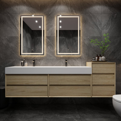 Meuble-lavabo double mural Albizu