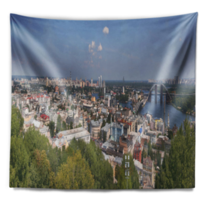 Photographie kiev cityscape panorama tapisserie, H 32 po x l 39 po