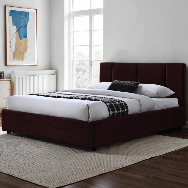 Condit Upholstered Platform Bed, Queen, Burgundy