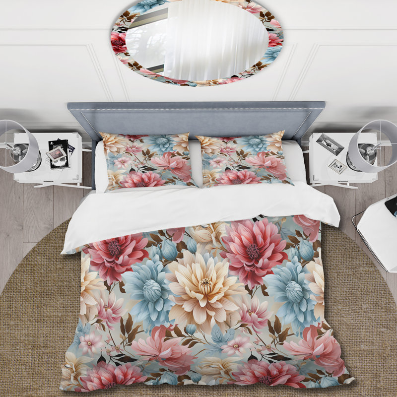 Multicolore Bohemian Rhapsody Floral Motif V - Ensemble de housse de couette floral - Microfibre de polyester