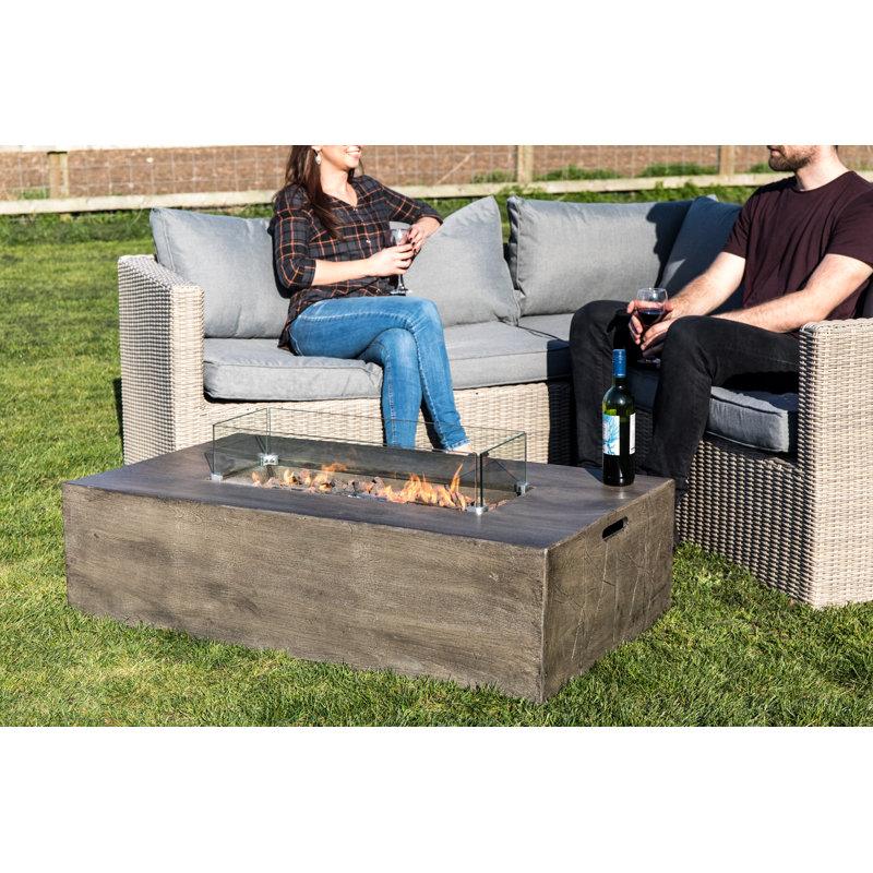 Rectangle Concrete Propane Smokeless Fire Pit