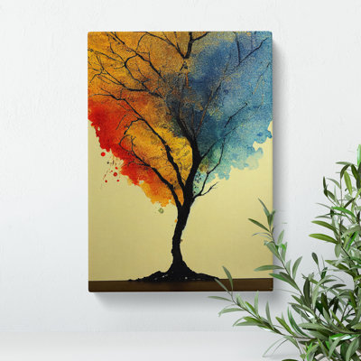 Solo Watercolour Tree - Wrapped Canvas Print