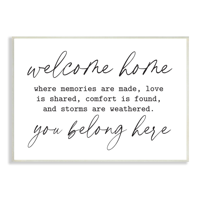 «Welcome Home Belonging Family», citation décontractée, art mural par lettres et lignes, H 13 po x l 19 po x P 0,5 po