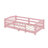 Twin-Sized Montessori-Style Floor Bed With Safety Railings, Wooden Bed With Slats And Enclosure, No Door Provided-1544762694-1544762691