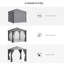 Gazebo de terrasse 3 m x 3 m, abri de jardin avec moustiquaire et rideaux, toit aéré