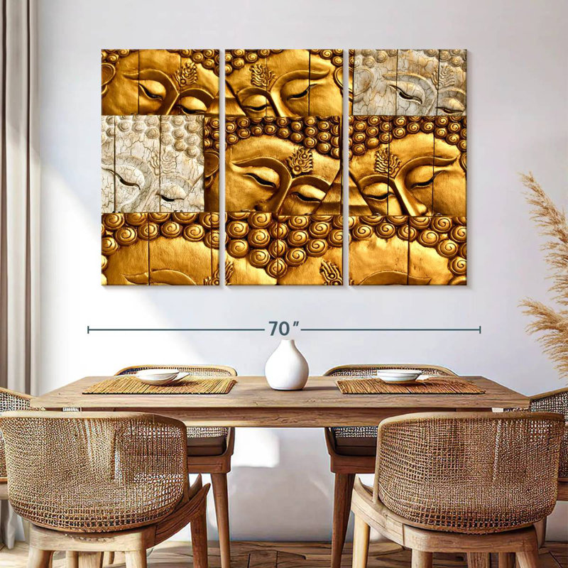 Leisha Royal Buddhas, 42" H x 65" W