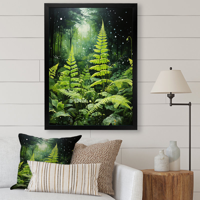 Yosvani Ferns Plant Mystical Shadows II sur toile, H 20 po x l 12 po x P 1 po, Cadre photo noir