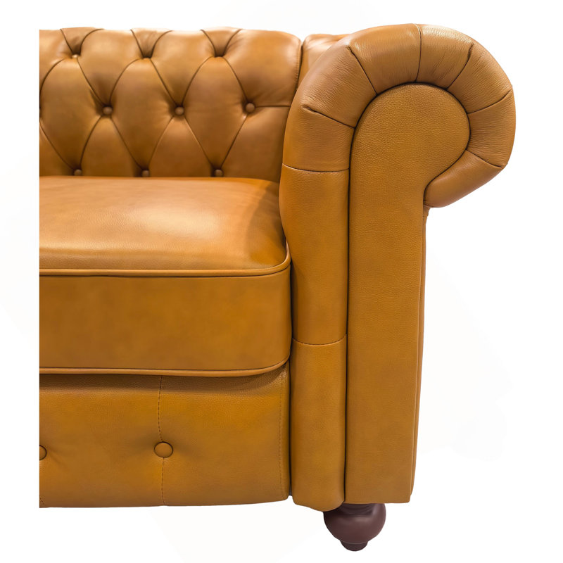 Canapé modulaire en cuir Chesterfield