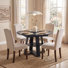 Colne Round Extendable Modern Kitchen Dining Table Set With 36.6"H Dining Chair