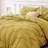 Bedsure King Burgundy Pintuck Bed-in-a-Bag - Mustard Yellow Pinch Pleat Comforter Set with Sheets, Pillowcases & Shams (Set of 7)-110327220-105523207