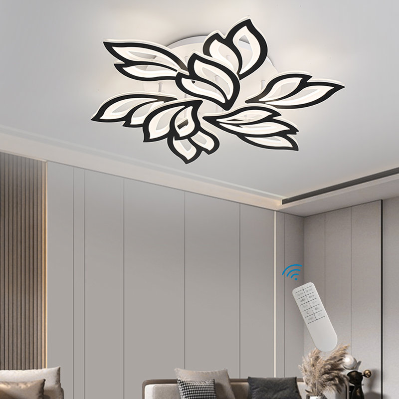 Angstrom 9 - Light 28.4" Acrylic LED Flush Mount, Black