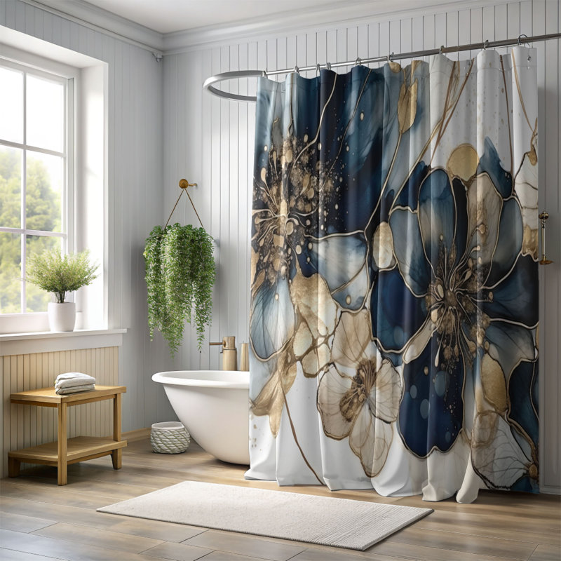 Rideau de douche Huerres, H 74 po x l 71 po