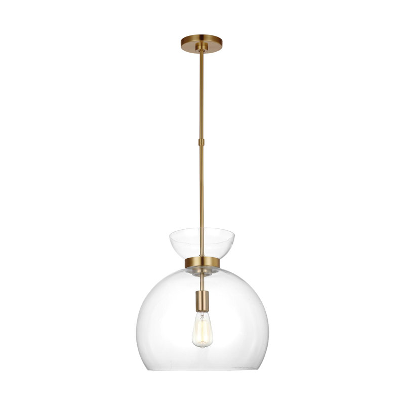 Londyn 28" Clear Glass and Brass Pendant Light